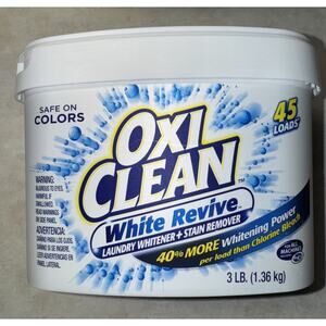 OXICLEAN WHITE REVIVE LAUNDY WHITENING POWDER Stain Remover Color Safe 3 Lb 45 L